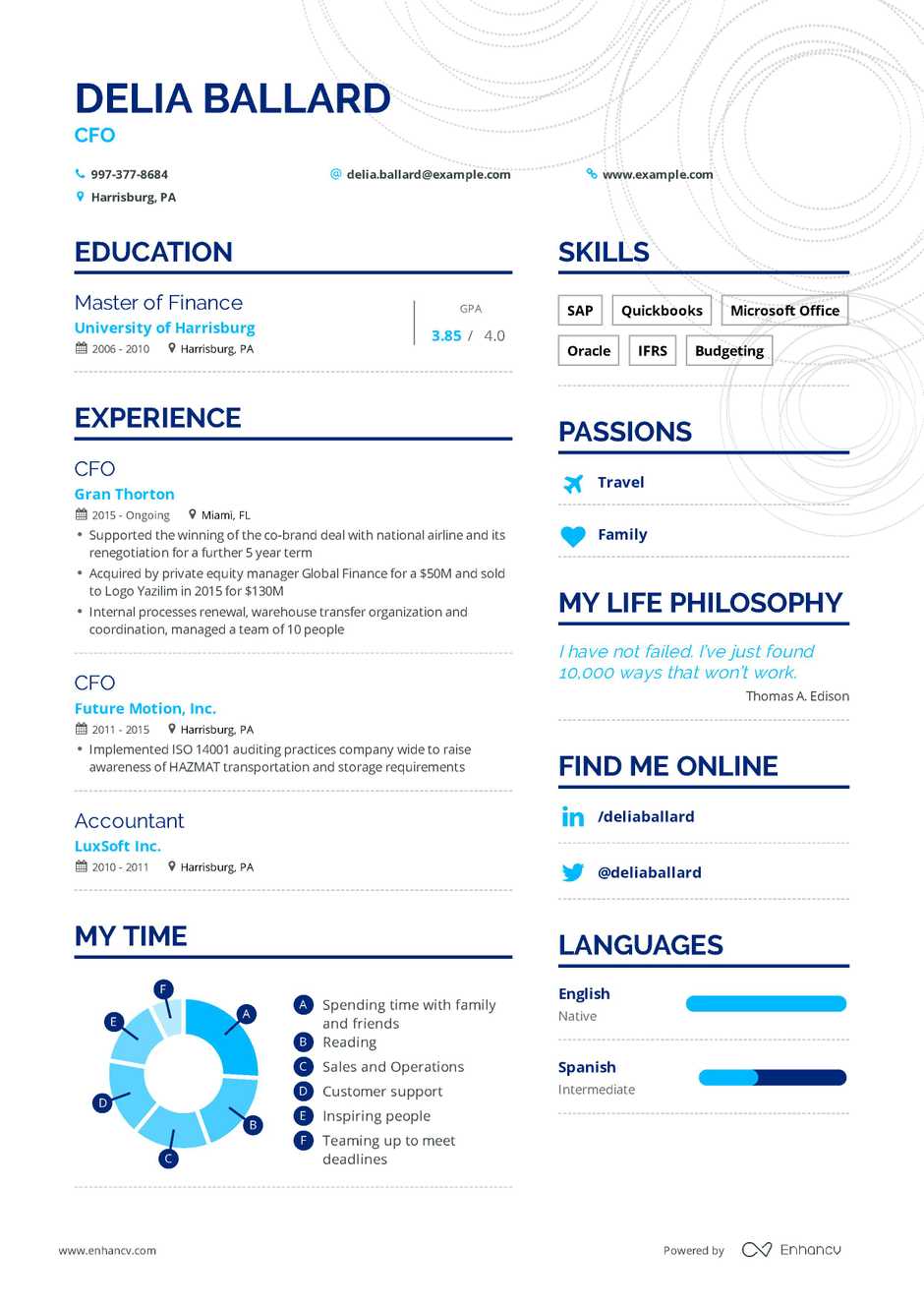 cfo resume example and guide for 2019