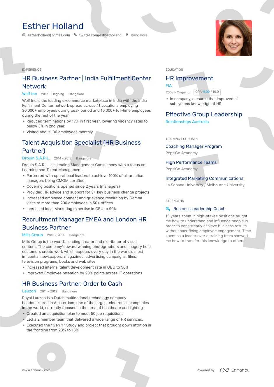 Hr Business Partner Resume Example And Guide For 2019