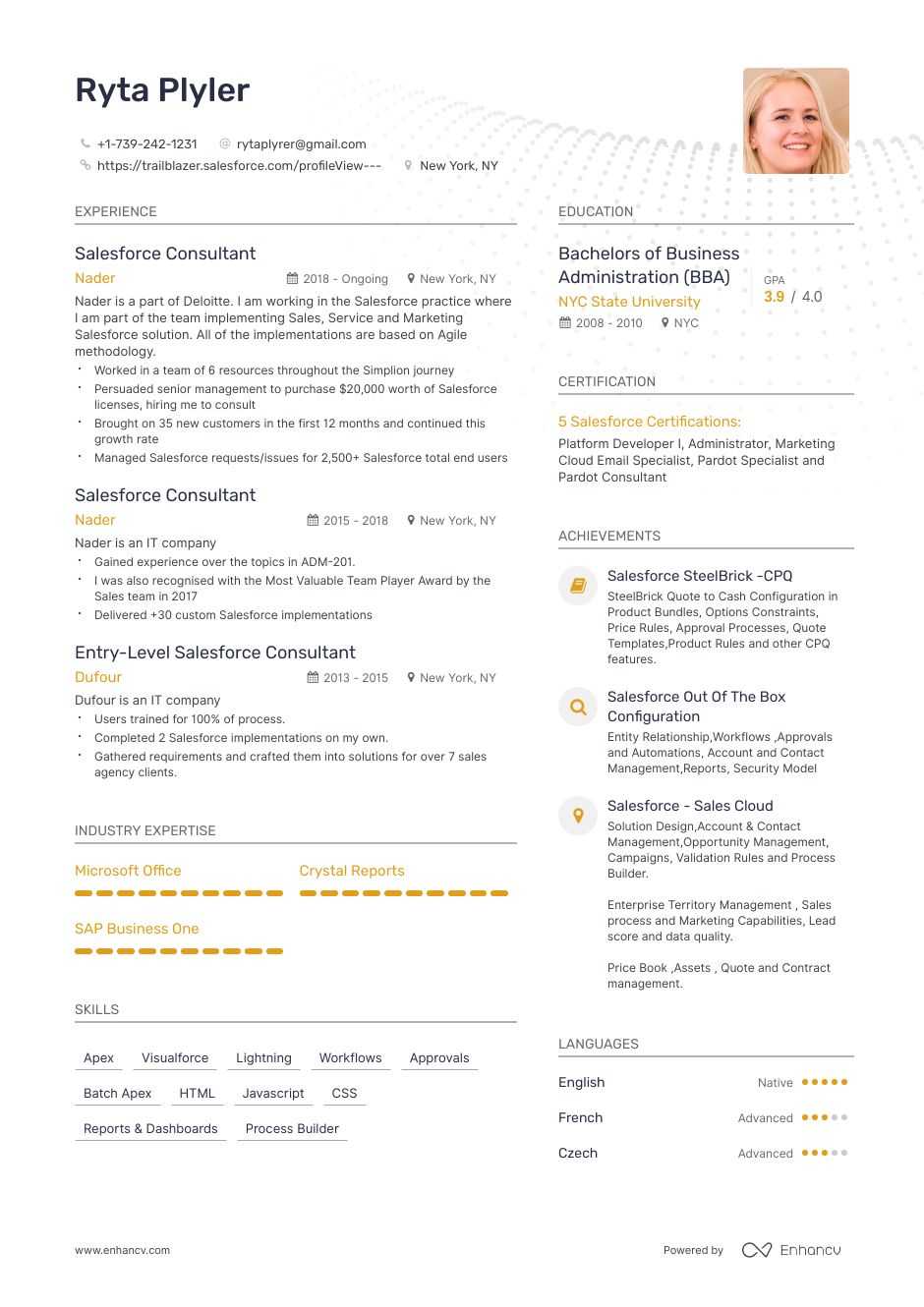 Salesforce Consultant Resume Samples and Writing Guide for ...