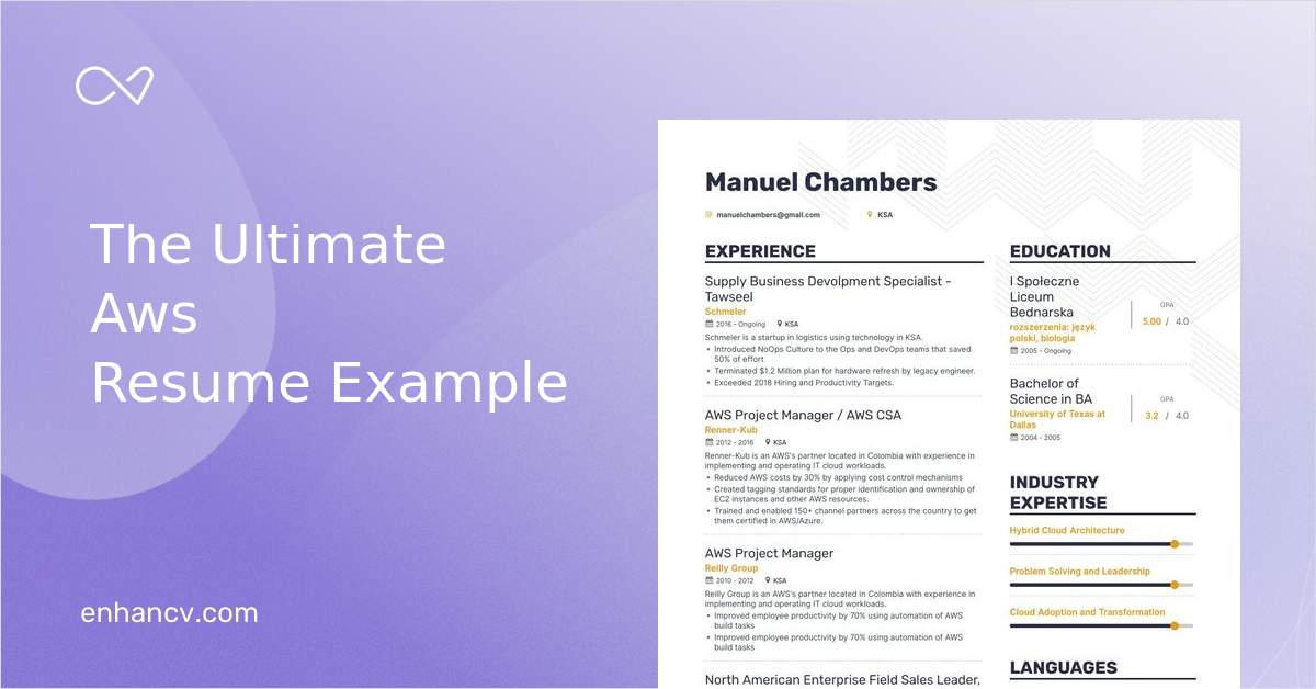 Top Aws Resume Examples & Samples for 2021