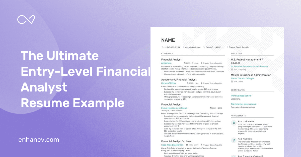 Entry Level Financial Analyst Resume Ultimate Writing Guide