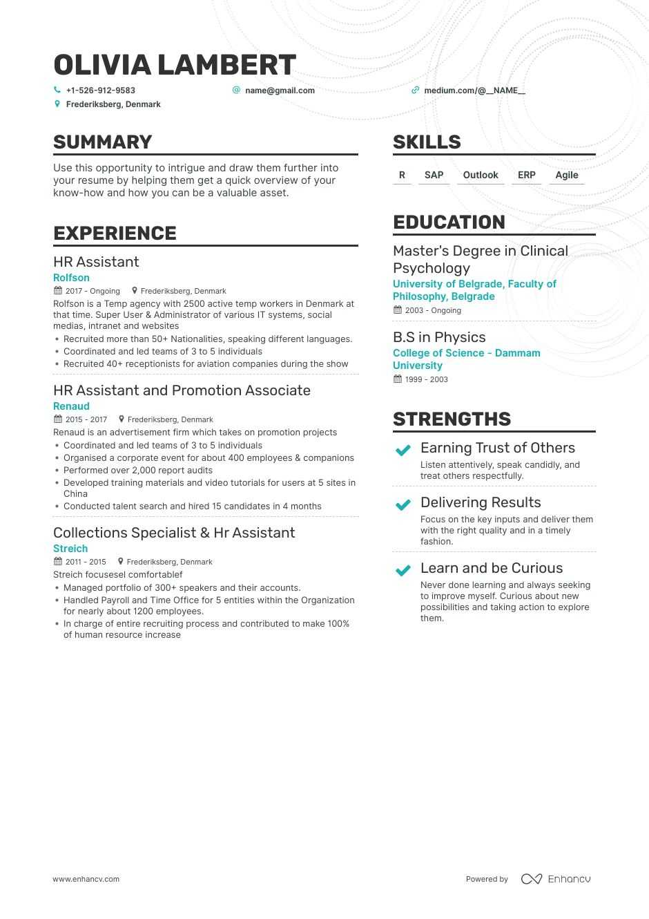 hr assistant resume example