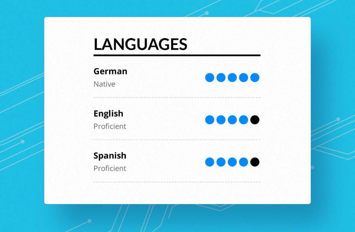 resume languages example