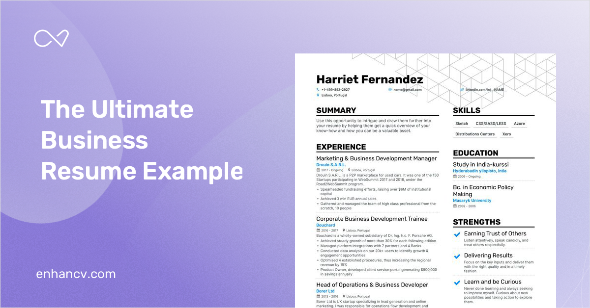 Business Resume Examples & Guide for 2022