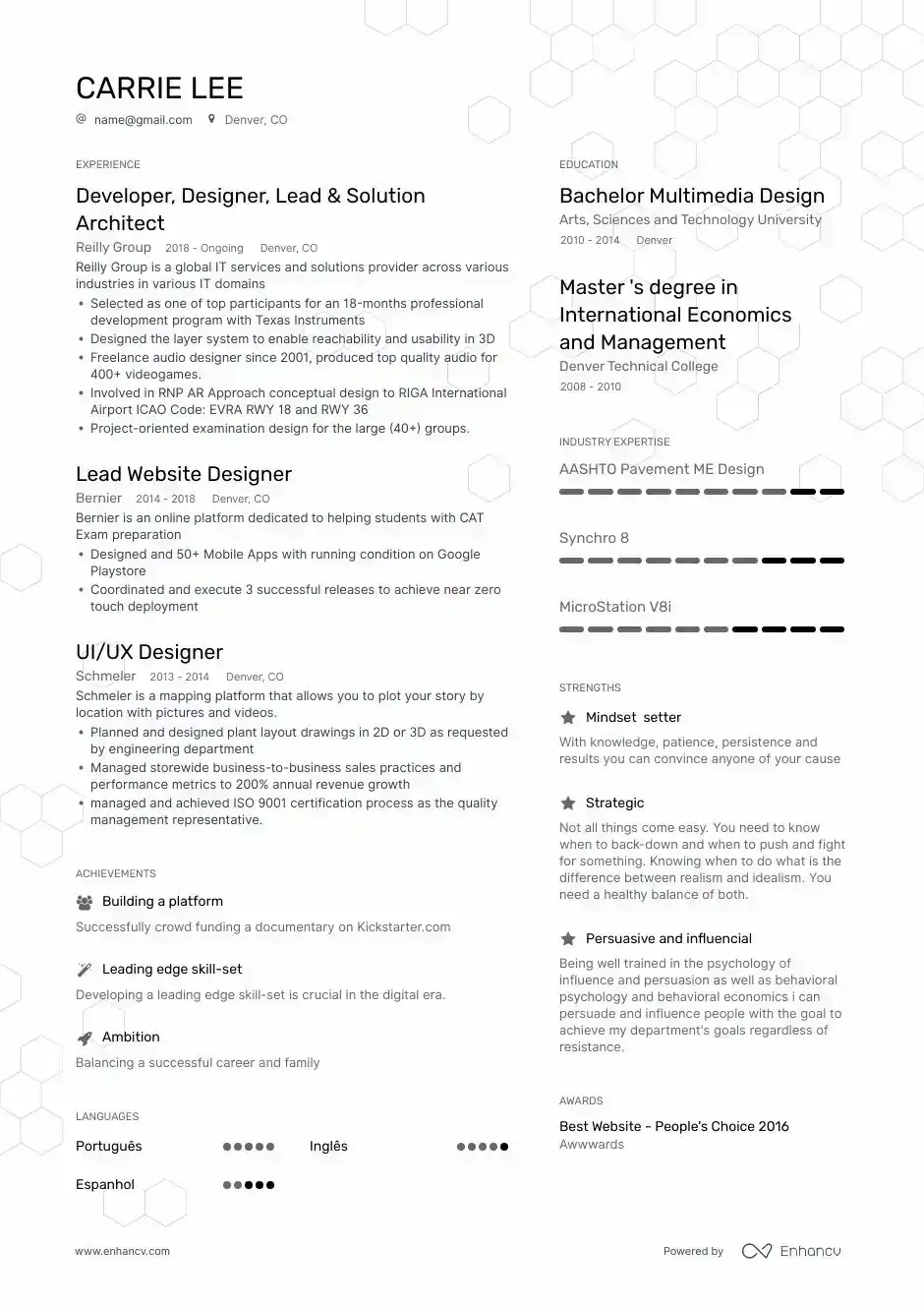 Designer resume