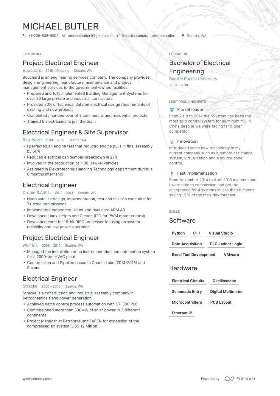 Engineering cv writing services