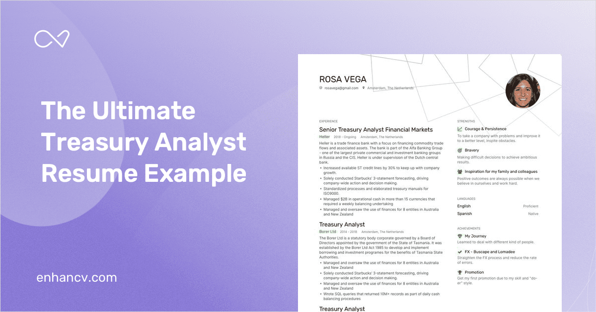 Treasury Analyst Resume Example And Guide For 2020