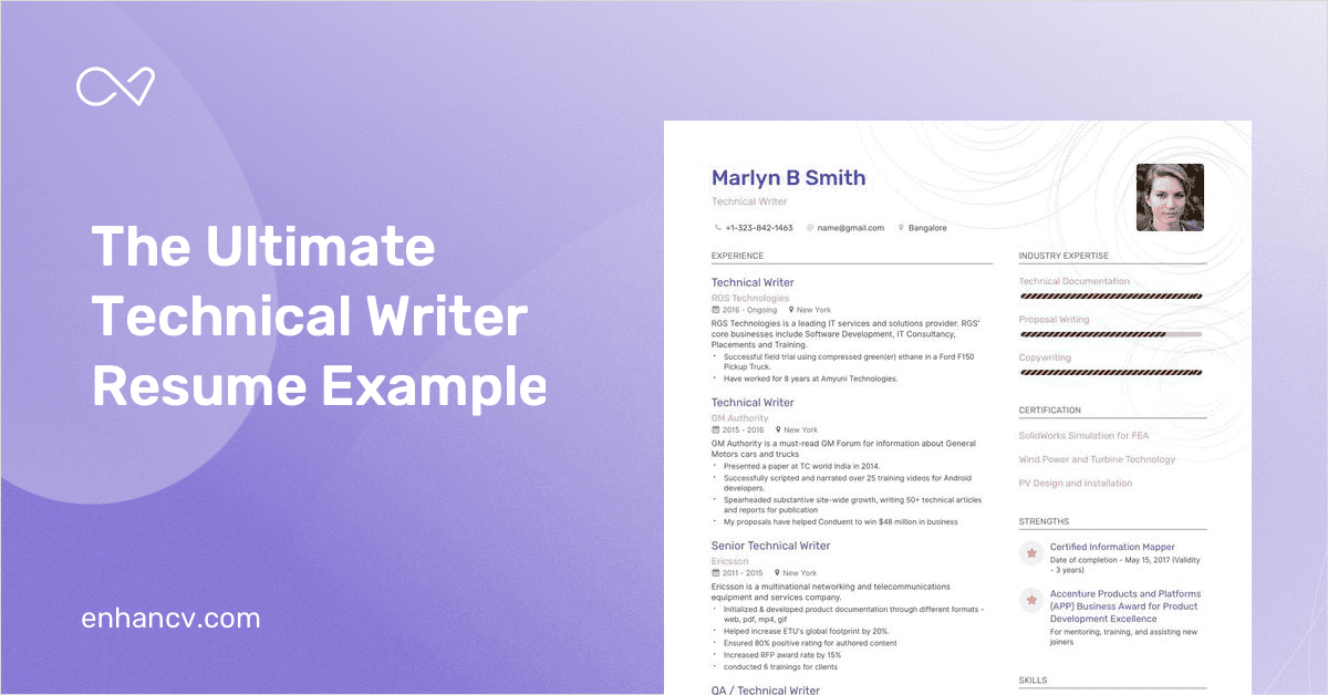 Technical Writer Resume Samples and 5+ Examples 2019