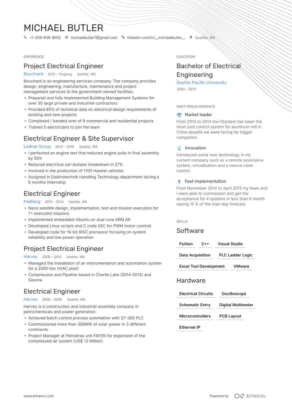 Phd electrical engineering resume