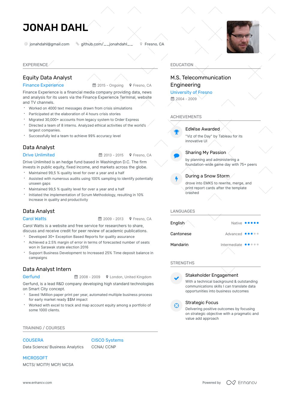 Data Scientist Resume Samples - A Step by Step Guide for 2020 | Enhancv.com