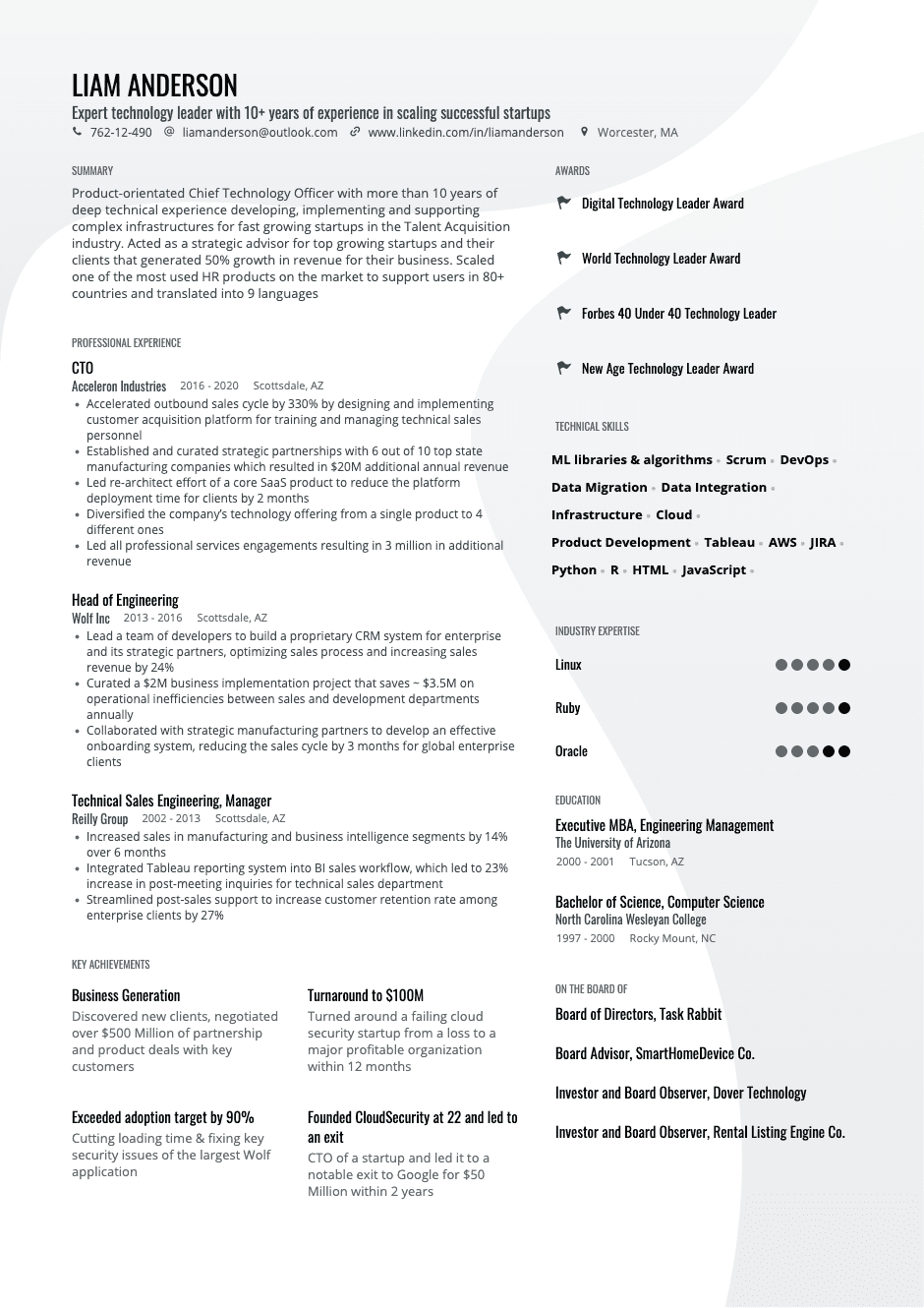 Free Modern Resume Templates - 15 Gradient Modern Black Gray Resume Template 909 