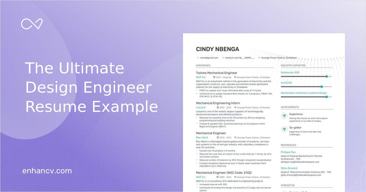 Design Engineer Resume Examples Do S And Don Ts For 2020 Enhancv