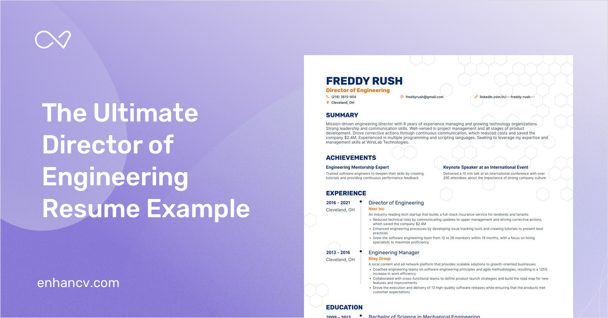 Director of Engineering Resume: Examples & Guide for 2021