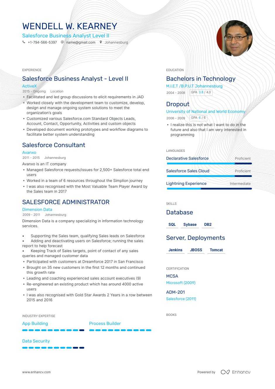 sample resume for salesforce business analyst