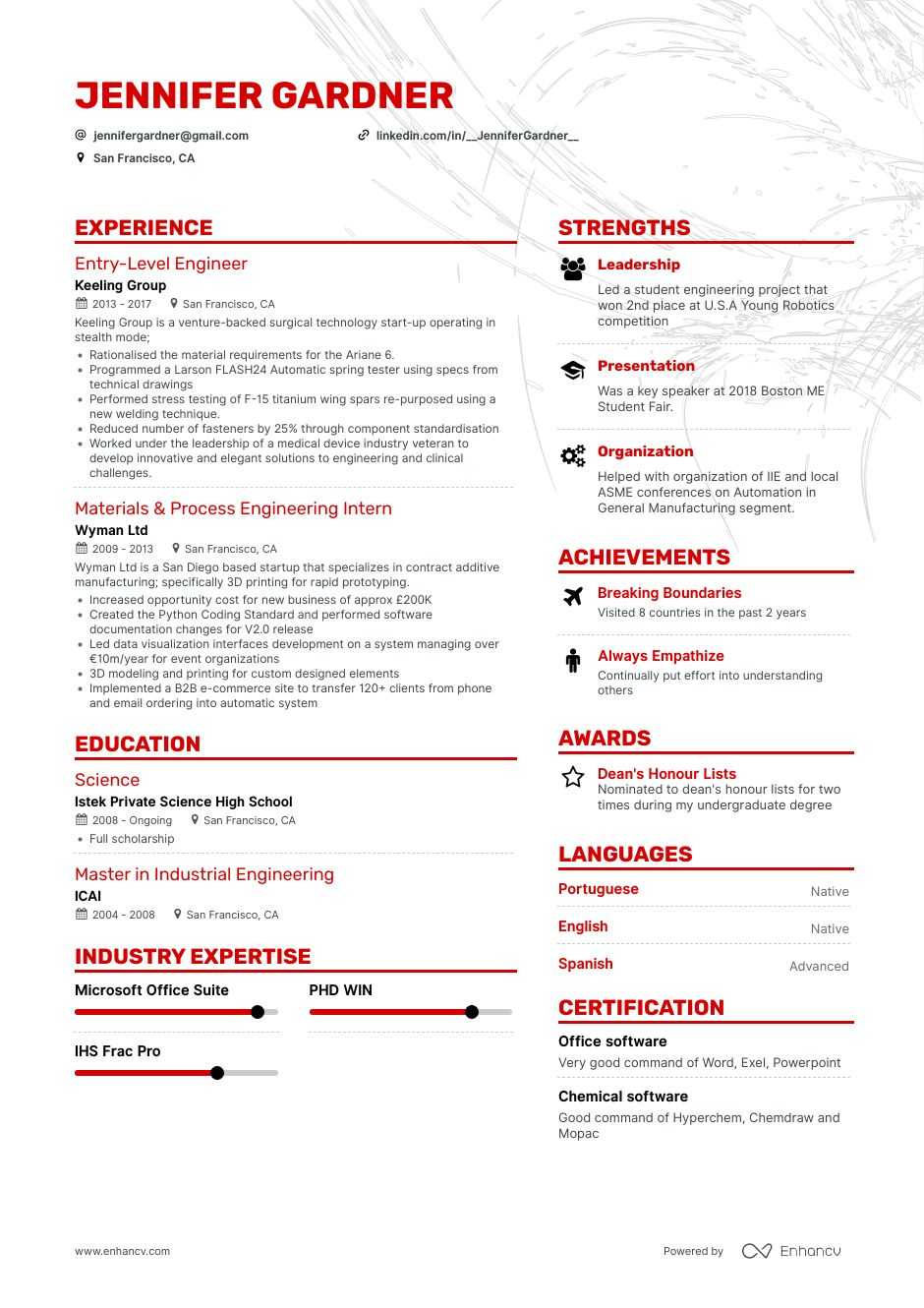 Engineering Intern Resume Examples Template 8 Writing Tips