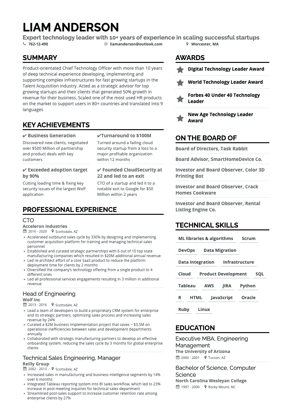 Two Column Resume Templates For 2021 Fit On One Page Pdf And Txt 0652