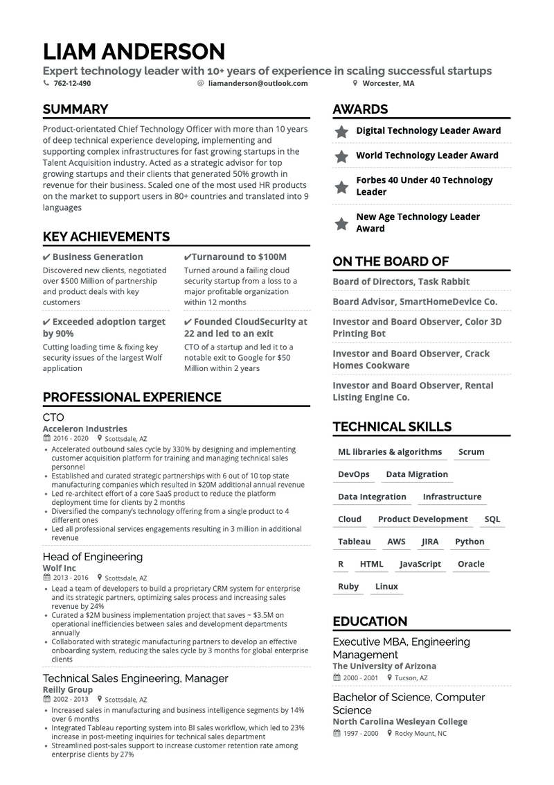 Two-Column Resume Templates for 2021 | Fit on One Page | PDF & TXT