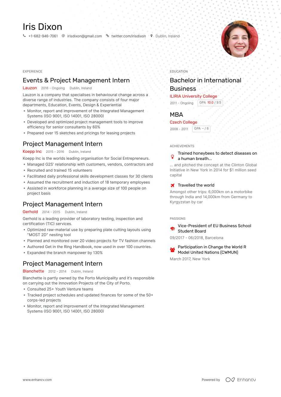 Product Manager Intern Resume May 2021