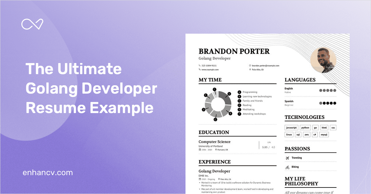 Golang Developer Resume Example and guide for 2019