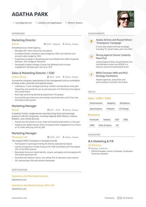 TOP Marketing Director Resume Examples & Samples for 2020 | Enhancv.com