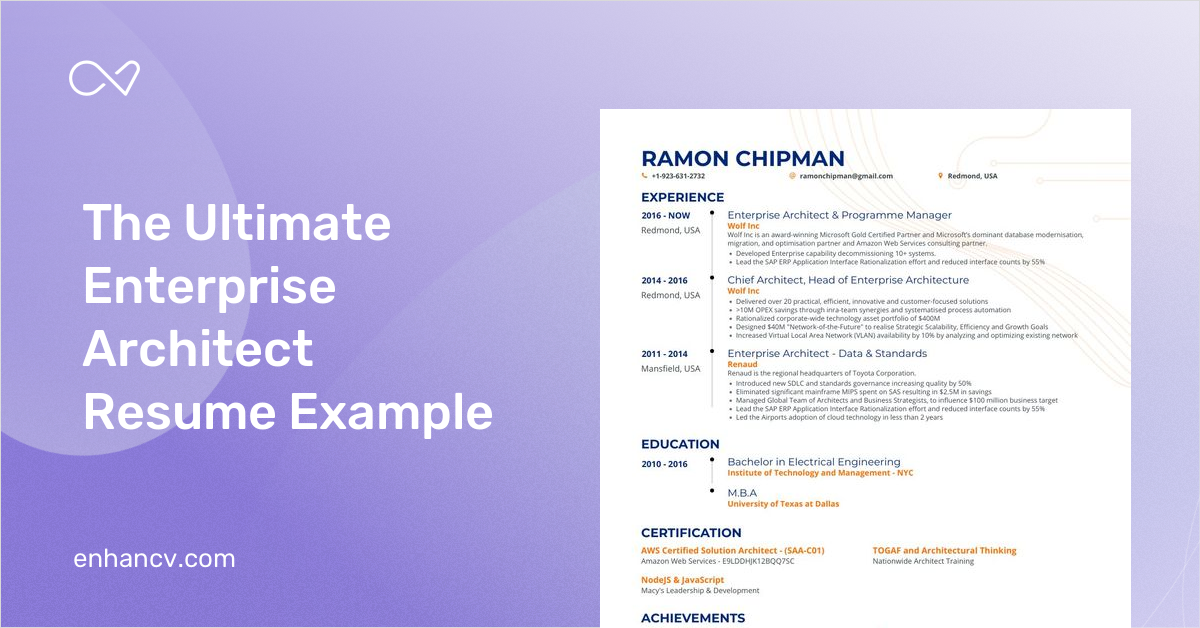 Enterprise Architect Resume Samples - Enterprise Architect 03f08a0437107fdb81cfcbaac4db177b 