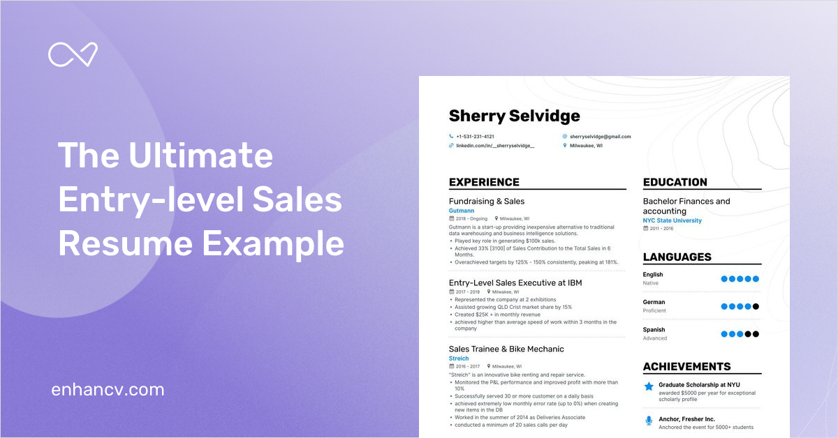 Entry Level Sales Resume Examples Template 10 Writing Tips