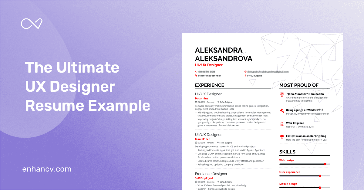 ux designer resume example and guide for 2019