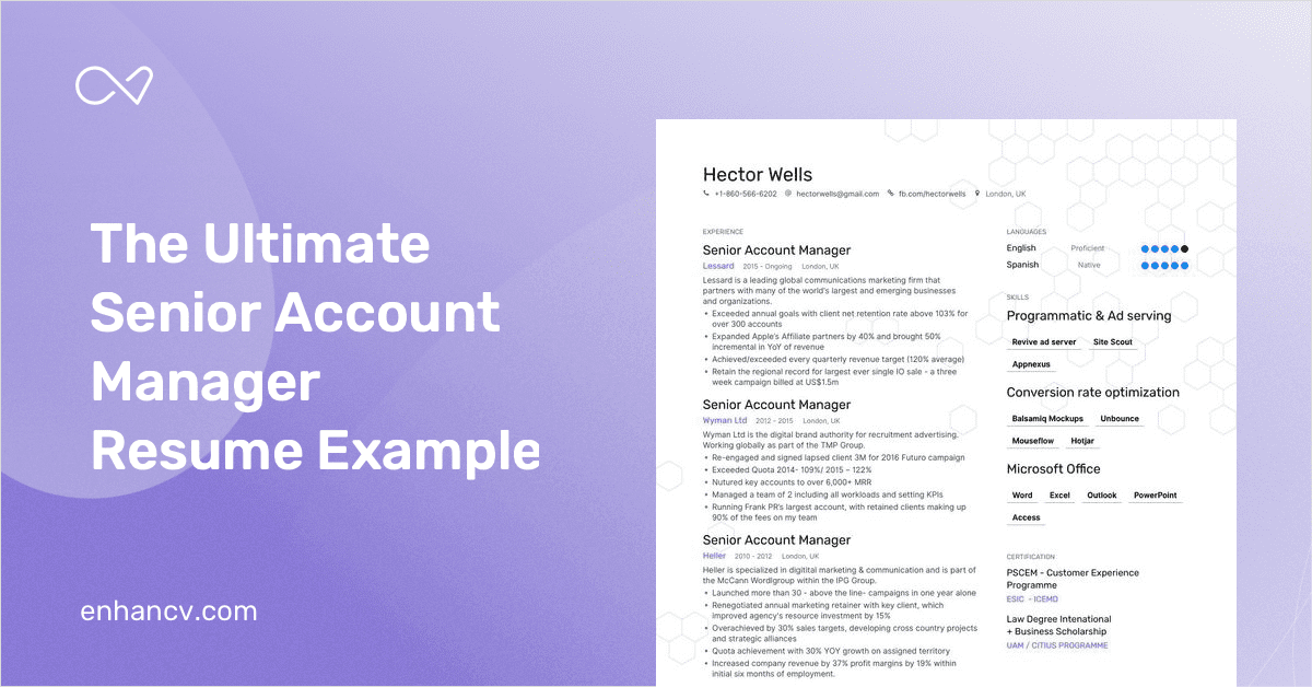 Senior Account Manager Resume Example And Guide For 2020