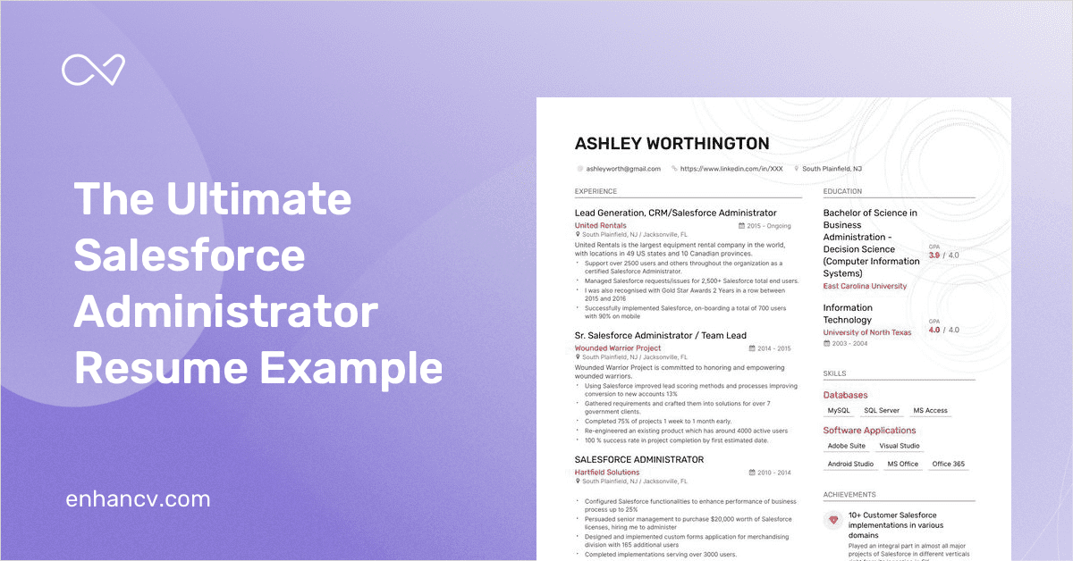6 Salesforce Admin Resume Examples