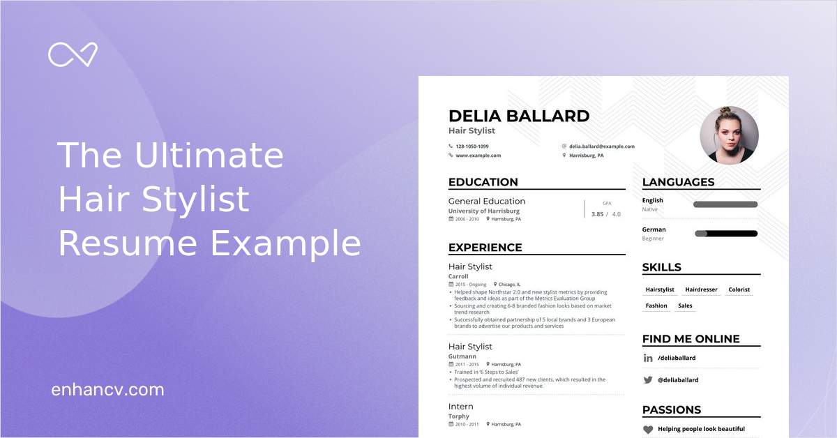 Hair Stylist Resume Examples Inside How To Tips Enhancv