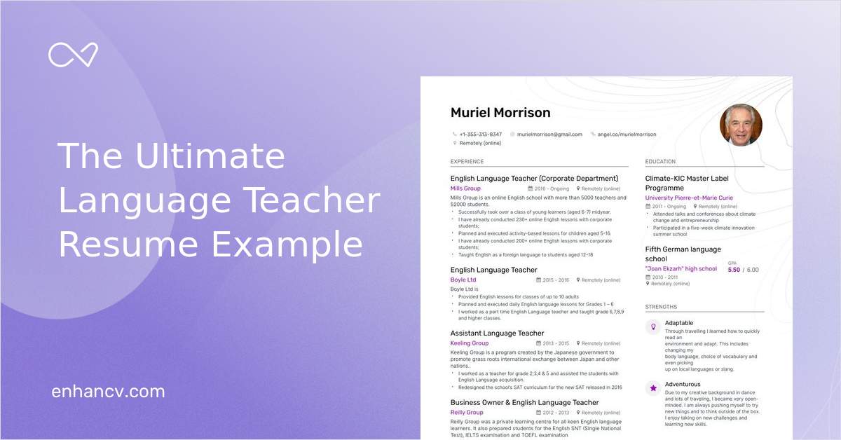 Top Language Teacher Resume Examples Amp Samples For 2020