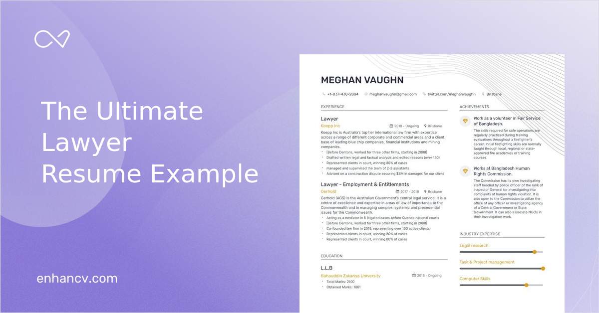 DOWNLOAD Lawyer Resume Example For 2020 Enhancv Com   Lawyer Resume 164d77957c6eade741564686947187e1 