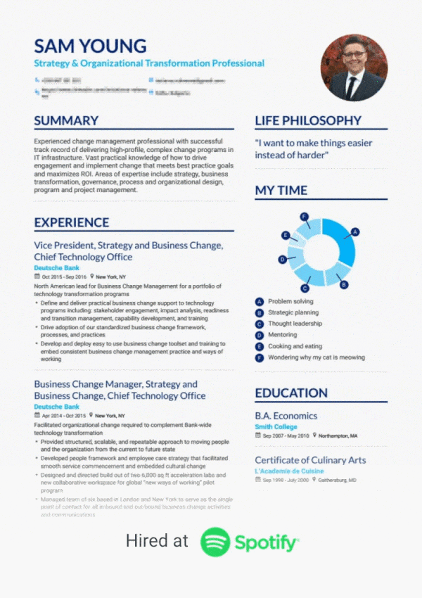 Tech Resume Template from enhancv.com