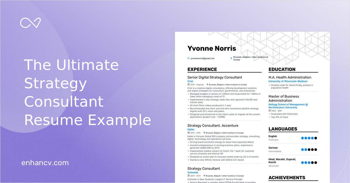 Top Strategy Consultant Resume Examples & Samples for 2020