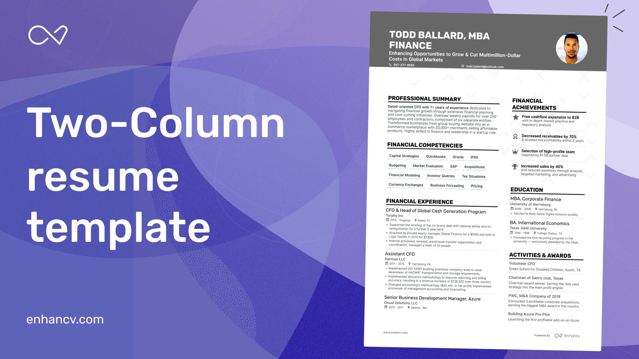 Two-Column Resume Templates for 2022 | Fit on One Page | PDF & TXT