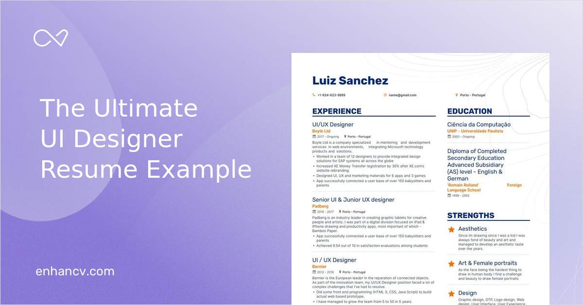 UI Designer Resume Examples | Pro Tips Featured | Enhancv