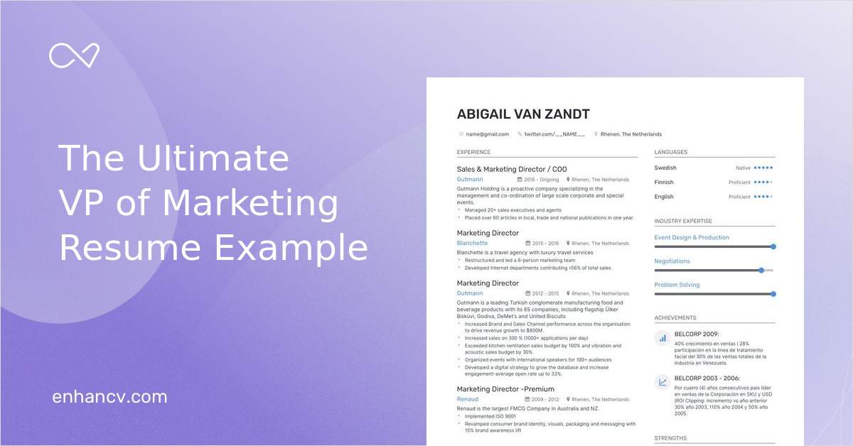 VP of Marketing Resume Examples and Skills You Need to Get Hired